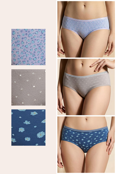 Zivame Regular Rise Full Coverage Hipster Panty (Pack of 3) - Multicolor — image 2